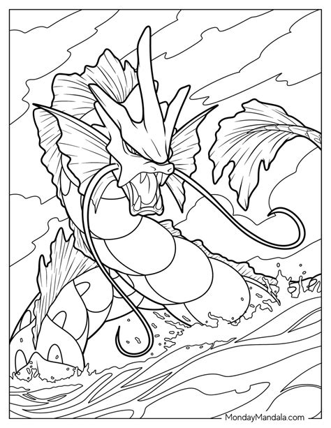 Gyarados Coloring Pages (Free PDF Printables)